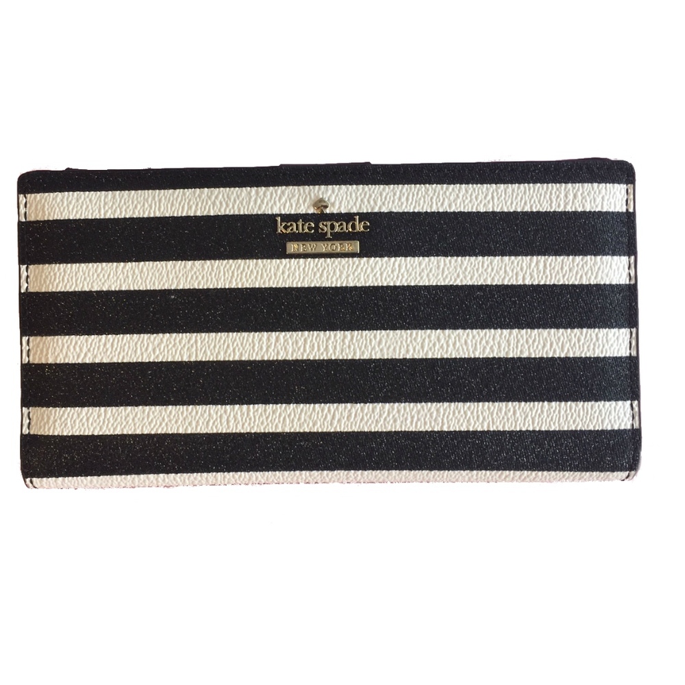kate spade hawthorne lane glitter striped wallet